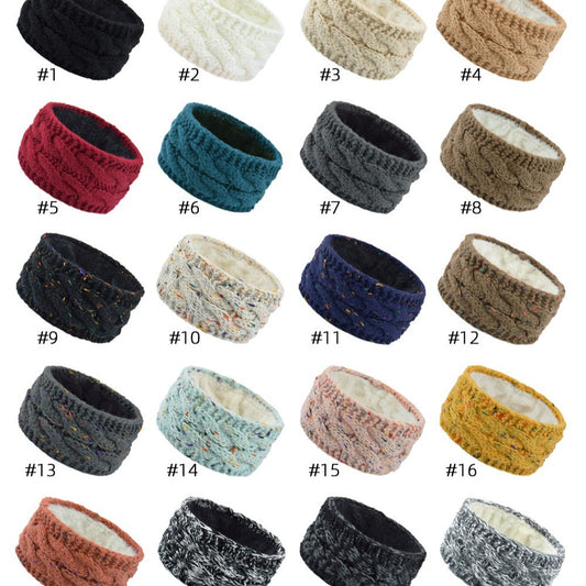 Draai Brede Elastische Haarbanden Pluche Binnen Gebreide Tulband Wollen Oor Warmer Headwraps Herfst Winter Haaraccessoires